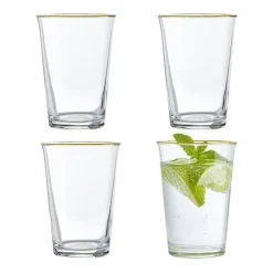 Verre à eau bord doré 29cl x4|Gifi New