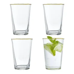 Verre à eau bord doré 29cl x4|Gifi New