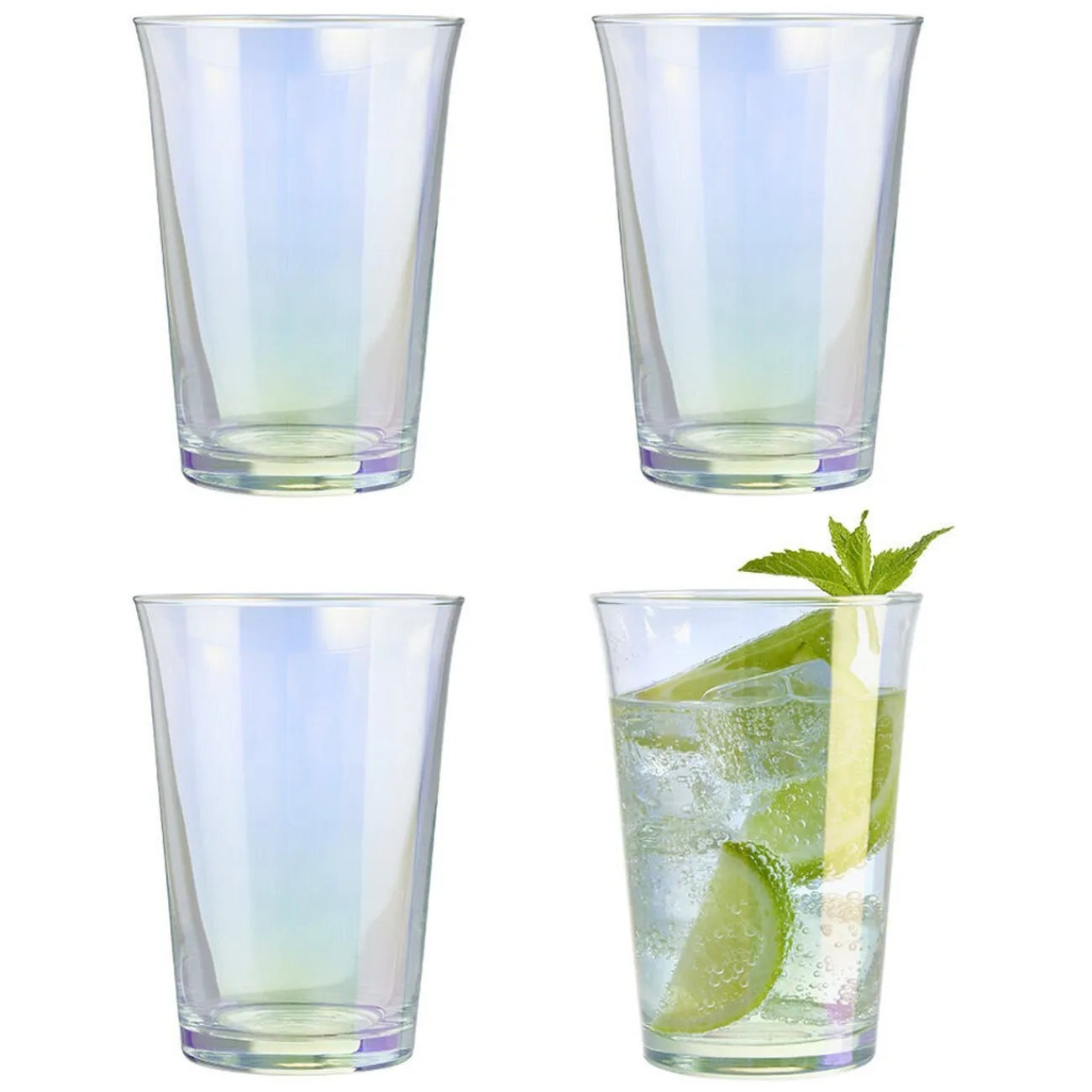 Verre à eau irisé transparent 29cl x4|Gifi Clearance