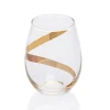 Verre à eau transparent motif ruban doré x3|Gifi Clearance