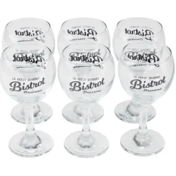 Sale Verre à pied en verre transparent design Bistrot x6 Vaisselle Et Accessoires De Table