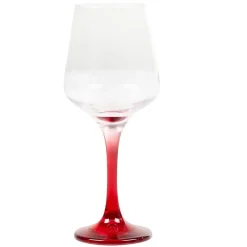 Verre à vin pied rouge translucide x6|Gifi Outlet