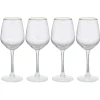 Verre à vin transparent avec liseré doré x4|Gifi Best