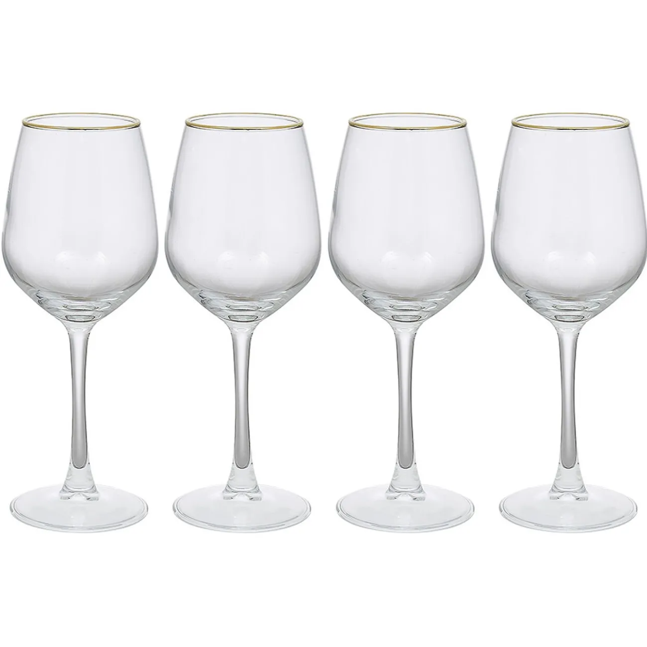 Verre à vin transparent avec liseré doré x4|Gifi Best
