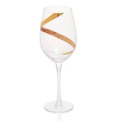 Verre à vin transparent motif ruban doré x3|Gifi Sale