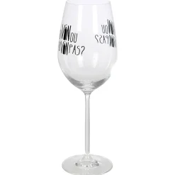 Verre à vin XL sur pied inscription Tu vin ou tu vin pas ? 75 cl|Gifi Discount