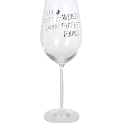 Verre à vin XL sur pied inscription Vendredi tout est permis ! 75 cl|Gifi