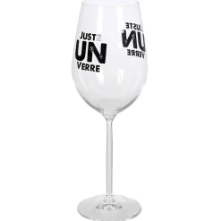 Verre à vin XL sur pied transparent inscription Juste un verre 75 cl|Gifi Sale