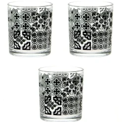 Verre bas motif carreaux de ciment x 3|Gifi