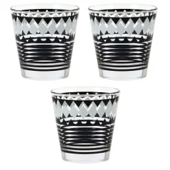 Verre bas motif graphique noir gris x 3|Gifi Hot