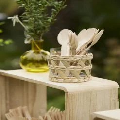 Verre bas transparent avec raphia Ø8xH9cm Vaisselle Et Accessoires De Table