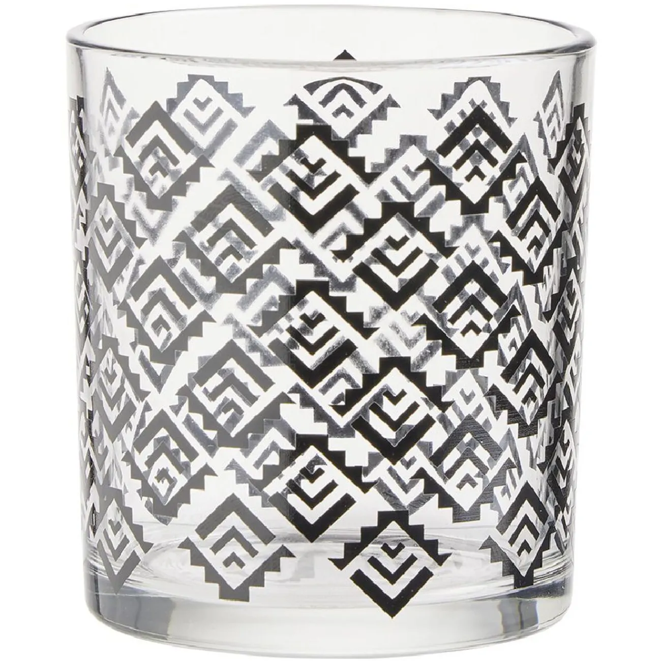Verre bas transparent motif ethnique noir 25cl x2|Gifi Outlet