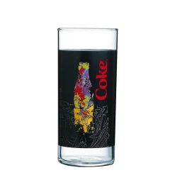 Verre Coca-Cola tubo noir motif bouteille colorée 27 cl|Gifi