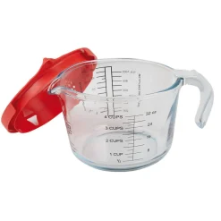 Hot Verre doseur avec couvercle 1 L Préparation Culinaire