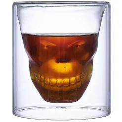 Verre double paroi Halloween tête de mort 25cl|Gifi Discount