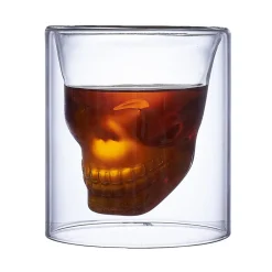 Verre double paroi Halloween tête de mort 25cl|Gifi Discount