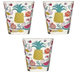 Verre gobelet transparent déco fruits exotiques x 3|Gifi Outlet