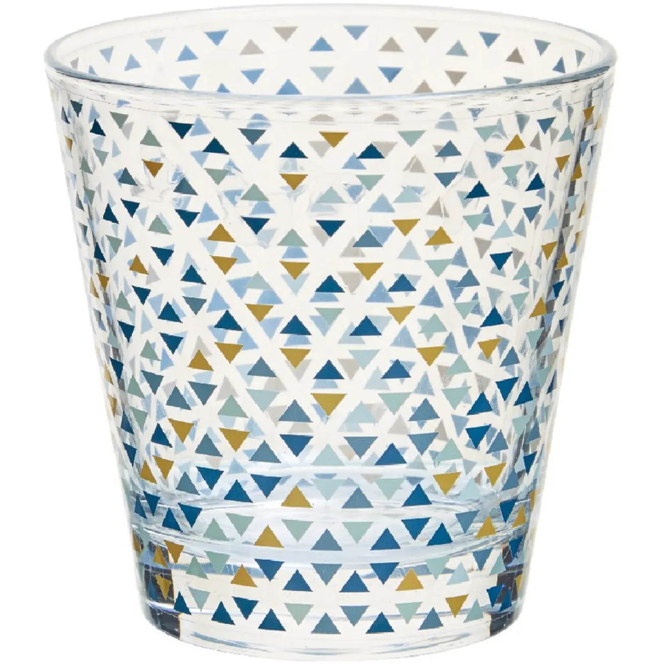 Verre gobelet transparent déco triangles multicolore x 3|Gifi Best