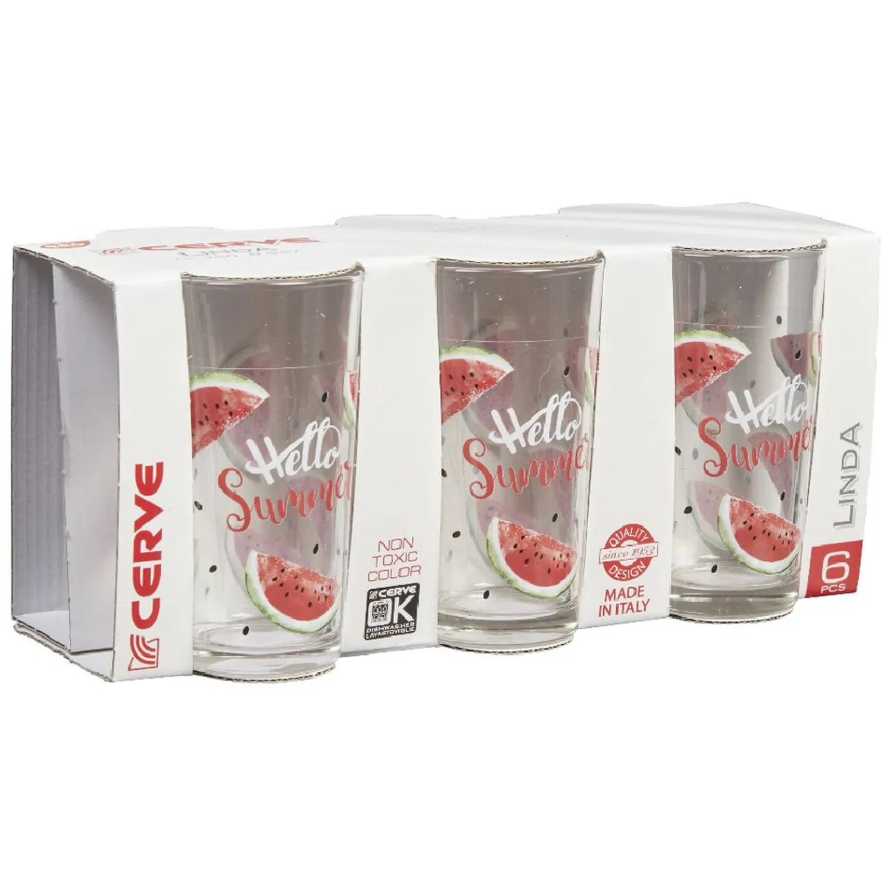 Verre haut pastèque Hello Summer x 6|Gifi Online