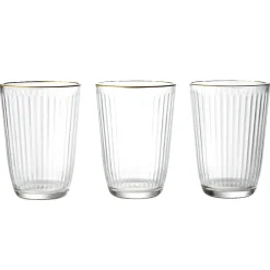 Verre haut strié bord doré 39,5cl Ø8,5cm H12cm Vaisselle Et Accessoires De Table
