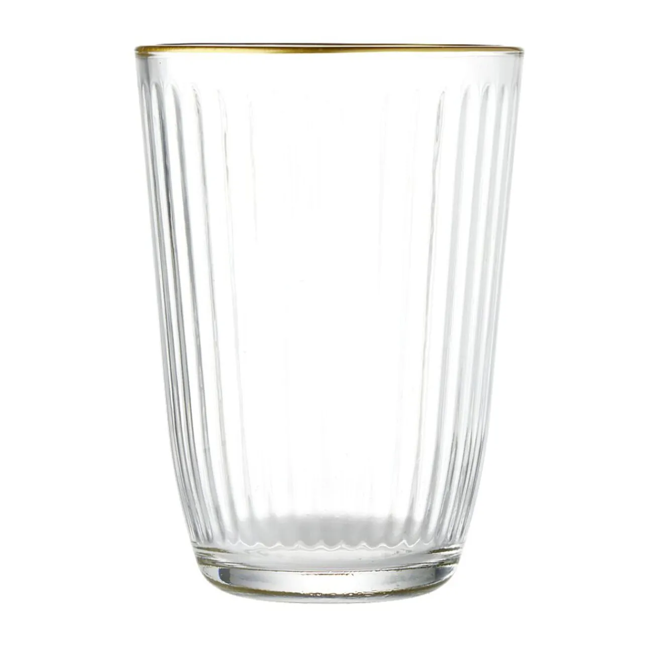 Verre haut strié bord doré 39,5cl Ø8,5cm H12cm Vaisselle Et Accessoires De Table