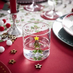 Verre Noël transparent avec centre sapin 3D Ø8xH8,5cm|Gifi New