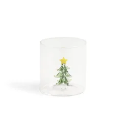 Verre Noël transparent avec centre sapin 3D Ø8xH8,5cm|Gifi New