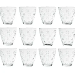 Verre transparent motif relief fleur x12|Gifi Best
