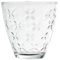 Verre transparent motif relief fleur x12|Gifi Best