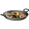 Clearance Wok fonte emaillé 2 poignées Cuisson