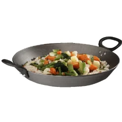Clearance Wok fonte emaillé 2 poignées Cuisson