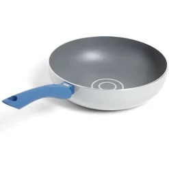 Clearance Wok tous feux Ø28cm aluminium gris et bleu Cuisson